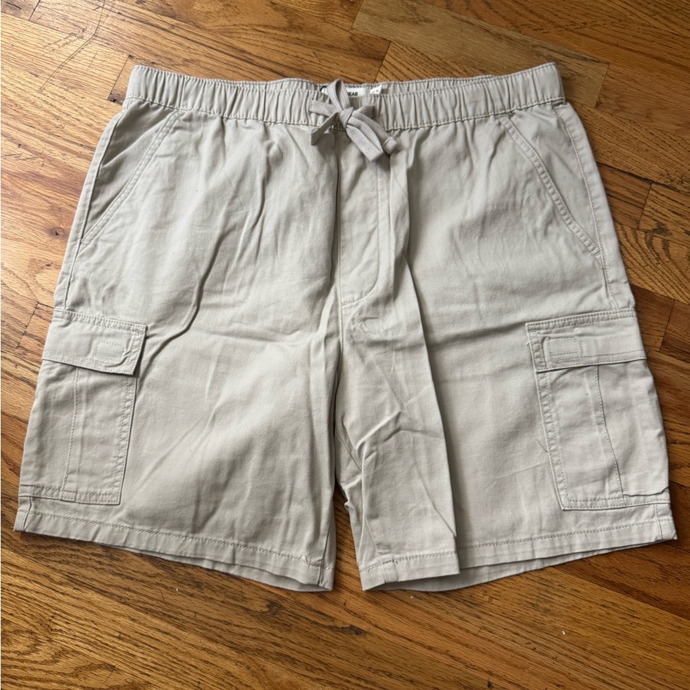 Pull&Bear Tan Cargo Shorts Elastic Waist
